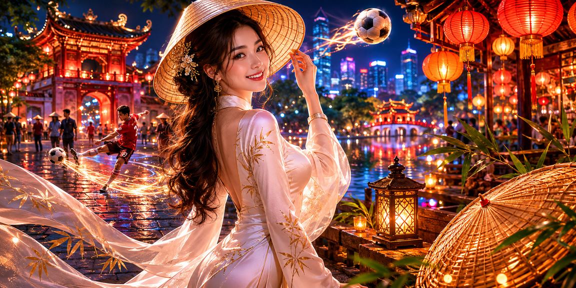 Người hâm mộ bóng đá Hà Nội theo dõi cá cược thể thao với nón lá truyền thống